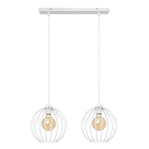Image of Helam Mercure Straight Bar Pendant Ceiling Light White 50cm