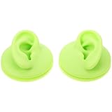JEWEDECO Modelo de Orejas de Silicona Verde para Práctica de Perforación y Exhibición de Joyas Forma Realista, 2 Piezas para Uso Diario y Principiantes
