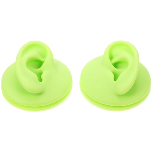 Mikikit Oreja de Silicona Verde para Uso Diario Forma Realista, 2 Piezas para Práctica de Piercing y Principiantes en Perforación