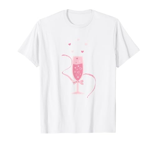 Nœuds à coquette avec verre à champagne T-Shirt