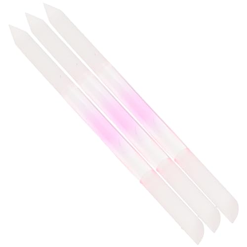 Ipetboom 3 Piezas lima de uñas de doble cabeza herramientas de pedicura tijeras limas para uñas limas uñas herramientas de manicura para mujeres pulir limas de uñas vidrio escarchado Rosy