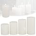 Produktbild Candelo 4er Set Rustik Kerzen Ambiente Weihnachten - Adventskranz Kerze - Farbe Weiß/White - 8/10/12/14cm - Stumpenkerze Advent Weihnachtskerze