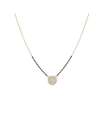 Modern Minimalist Mangalsutra Collection – Gold Plated Halo Circular Pendants with Sleek Black Bead Chain for Daily & Office Wear (AD RK M_1)-image-25