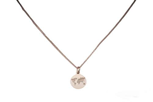 Collier carte du monde or rose pendentif géométrique bijou tendance femme