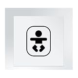 GLOBAL CARTELLO SEGNALETICO QUADRATO - Fasciatoio con neonato - segnale Adesivo Extra Resistente, Pannello in Forex, Pannello In Alluminio (Adesivo, 30 cm Lato)