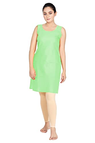 Image of Women's Cotton Long Camisole for Kurti /Suit Slip /Long Inner /Samij for Women Sameej /Knee Length Inner Wear /Sameez /Kurti Slip /Round Neck /Invisible