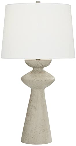 Lámpara de mesa Possini Euro Design 30 pulg blanca beige miniatura 2