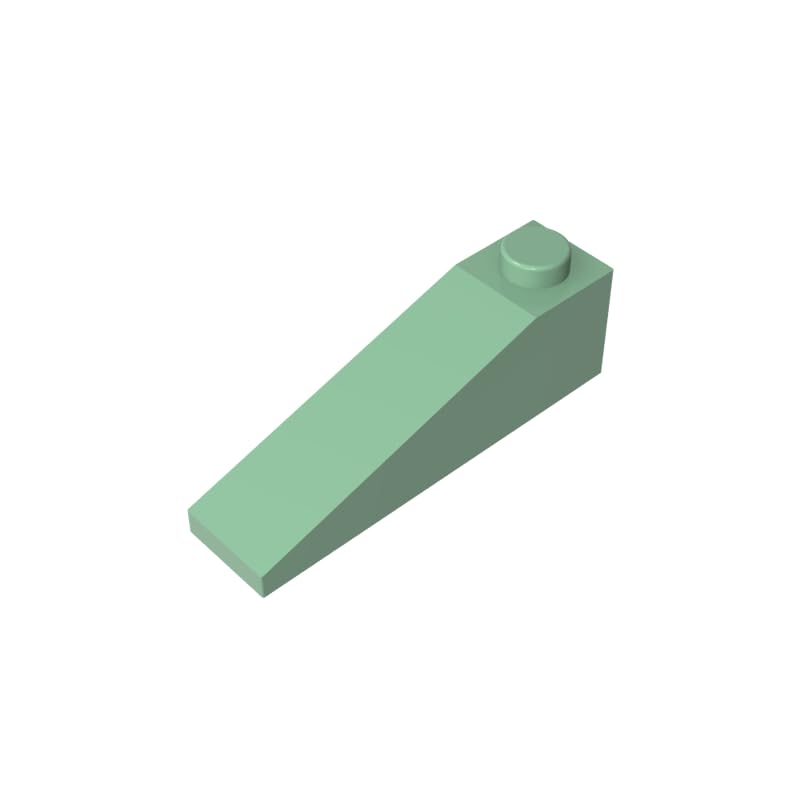 XYEIUGO 60477 Slope Brick 4x1 Sloped Brick, Sand Green, 50 PCS