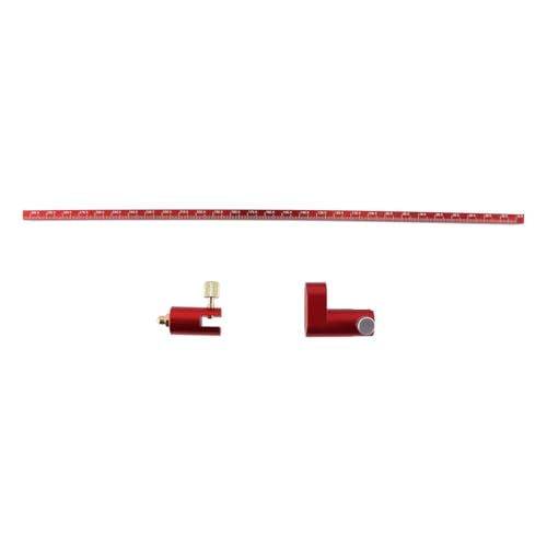 Gorise Marcador de líneas para carpintería de 300 mm, aleación de aluminio, ajustable, con compás, regla circular, herramienta de marcado para diseño de bricolaje