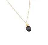 Amethyst Birthstone Necklace – February Gemstone Jewelry, 14k Gold Filled Briolette, Handmade Gift for Her