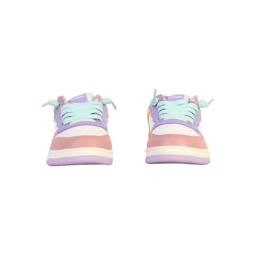 Geox J WASHIBA Girl D, Basket Fille, Lilac/Lt Yellow,