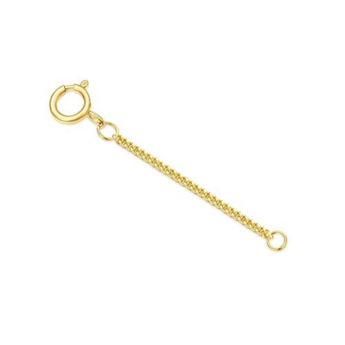 Image of 10k 14k Real Gold 1 inch /1.5 inch /2 inch /2.5 inch /3 inch /4 inch /5 inch Necklace Extender, Necklace Bracelet Extender Chain, Durable Gold Extender Chain, Adjustable Extension Chain for Necklace Bracelet Anklet