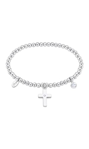 LOTUS STYLE Pulsera Acero Inoxidable Mujer LS2170 2/2 Cruz   Sofisticado Brazalete con Pulido y Acabado Refinado 17 cm   Ideal para Regalo de Cumpleaños   Aniversario   Ocasiones Especiales