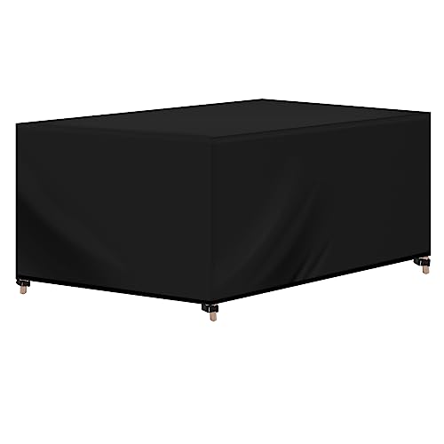 WOLTU Abdeckhaube Gartenmöbel Rechteckig 250x210x90 cm 420D Oxford Gewebe, Wasserdicht Abdeckplane UV-Beständig, Schutzhülle Plane für Möbelsets Gartentisch Sitzgruppe,Schwarz
