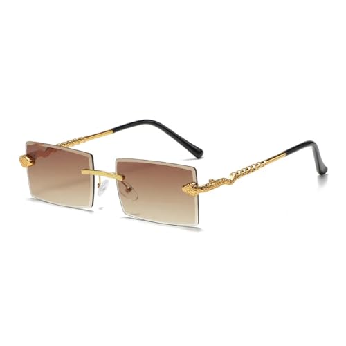Lunettes de soleil sans monture vintage UV400 pour homme et femme look rétro chic