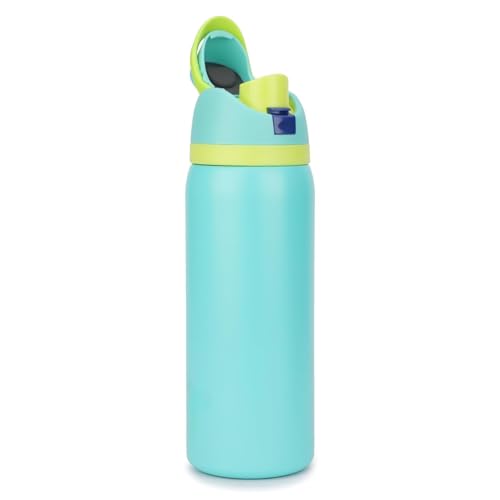 Image of LHOTSE FreeSip Gym Water Bottle with Straw & Spout | Leakproof Stainless Steel Sports Bottle for Workout, Fitness Training & Exercise Hydration (Light Green, 960 ML)