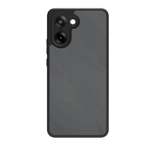 Image of RIGGEAR Shockproof Sleek Hybrid Armor Back Cover Case for OnePlus Nord CE5 / Nord CE 5 5G (Smoke Black Matte PC and Black TPU Bumper)
