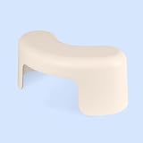 TUSHY Arc Toilet Stool: Supports a Natural Squatting Posture to Unkink Your Colon for Easier Bowel Movements | Sleek, Space-Saving Design with Smooth, Curved Shape for Foot Comfort, Biscuit