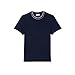 Lacoste Men's Stretch Piqué Stripe Collar T-Shirt, Navy Blue, X-Large