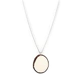 FLORAMA Natural Jewelry Tagua Pendant Necklace Chip in Natural Ivory White Handmade Fair Trade, Lightweight, Tagua Nut Accessories