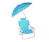 paraguas infantiles al por mayor  2576 Silla plegable para niños con sombrilla de protección UV - Azul claro