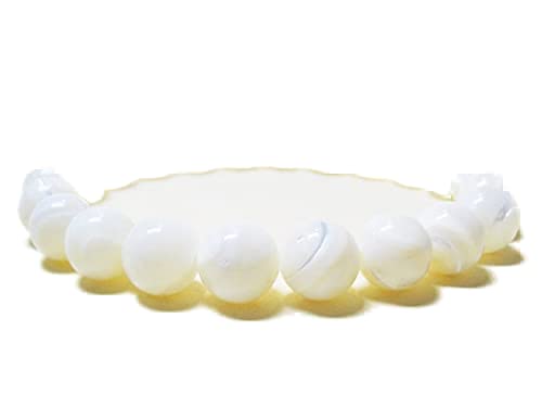 Bracelet perles eau douce 10mm bracelet rond lisse extensible 7 pouces pour homme et femme