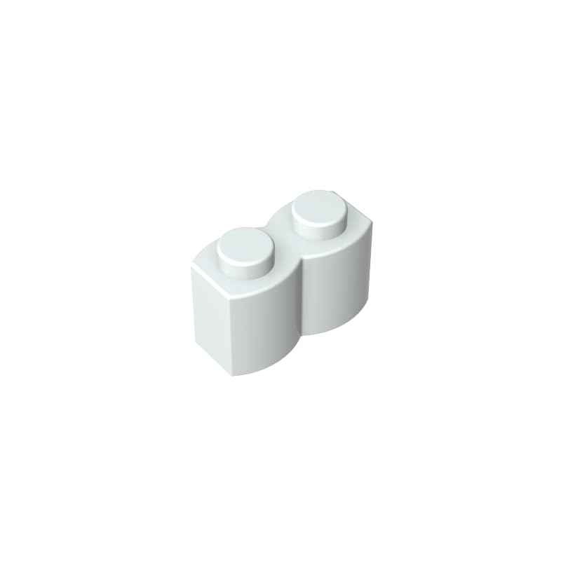 Gobricks 30136 Basic Bricks Brick Special 1x2 Palisade [aka Log] 50 Pieces GDS-749 Compatible with Lego Building Blocks Color:Milky White — image 1