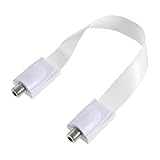 Zelphvt Flat Coaxial Cable, RG6 Flat Wire Coax Window Pass Through Coax Jumper Cable Slim F Female to Female...