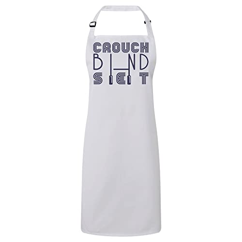 Tablier cuisine blanc imprimé ballon XV rugby le cadeau original pour cuistot
