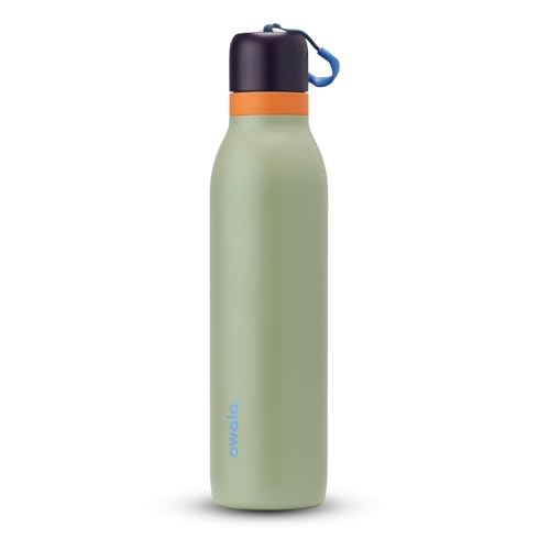 Image of Owala FreeSip Twist Insulated Stainless Steel Water Bottle with Straw for Sports and Travel, BPA-Free, 24-oz, Blue /Green (Camo Cool)