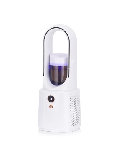 Kaaeiccr Bladeless Desk Fan, Small Desk Fan with Cooling Mist