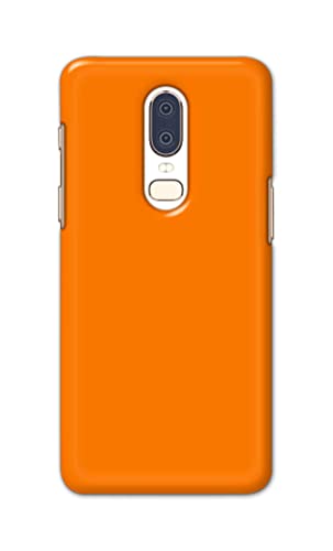 Image of Plain Orange Hard Back Case Cover for OnePlus 6 Back Cover -(J5) VNS2229