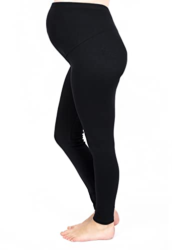 Mija – Leggins de maternidad calientes longitud completa para el clima frío 3006 (EU 42, Negro)