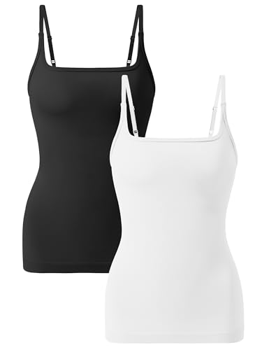Image of EUYZOU Women's Tummy Control Shapewear Tank Tops Seamless Square Neck Compression Tops Slimming Body Shaper Camisole