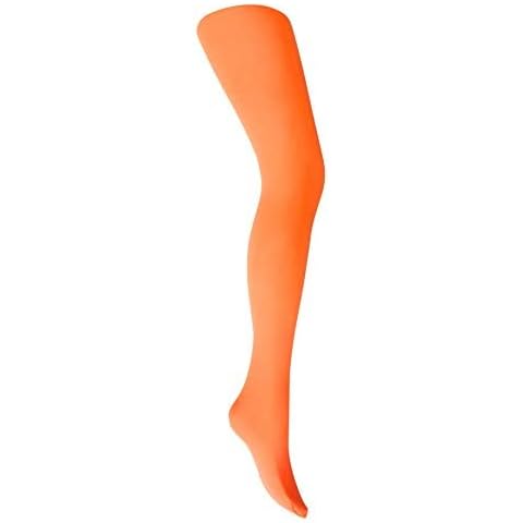 Women's Bright Orange 100 Denier Opaque Tights Cover