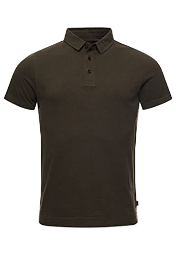 Superdry Mens Studios Jersey Polo Shirt, Shooting Olive, XX-Large