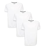 Kenneth Cole REACTION Mens T-Shirt Pack of 3 - UPF 50+ Cotton/Spandex Jersey Slim Fit White T Shirts for Men (White, XX-Large)