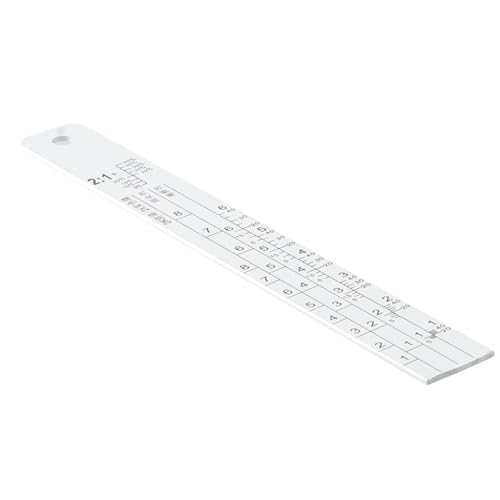 VONNST Car Paint Measuring Scale Mixing Ruler Standard Steel Painting Mixing Tool Car Paint Ruler Paint Measuring Tool (White, Small)