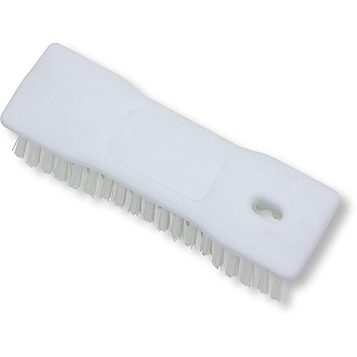 Image of SPARTA Comfort Grip Scrub Brush Hand Brush for Bathroom, Kitchens, Countertop, Plastic, 8 Inches, White