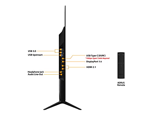 Aorus Fo48U 48" 4K Oled Gaming Monitor, 3840X2160 , 120 Hz Refresh Rate, 1Ms Response Time (Gtg), 1X Display Port 1.4, 2X Hdmi 2.1, 2X Usb 3.0, With Usb Type-C, Space Audio #TOP7