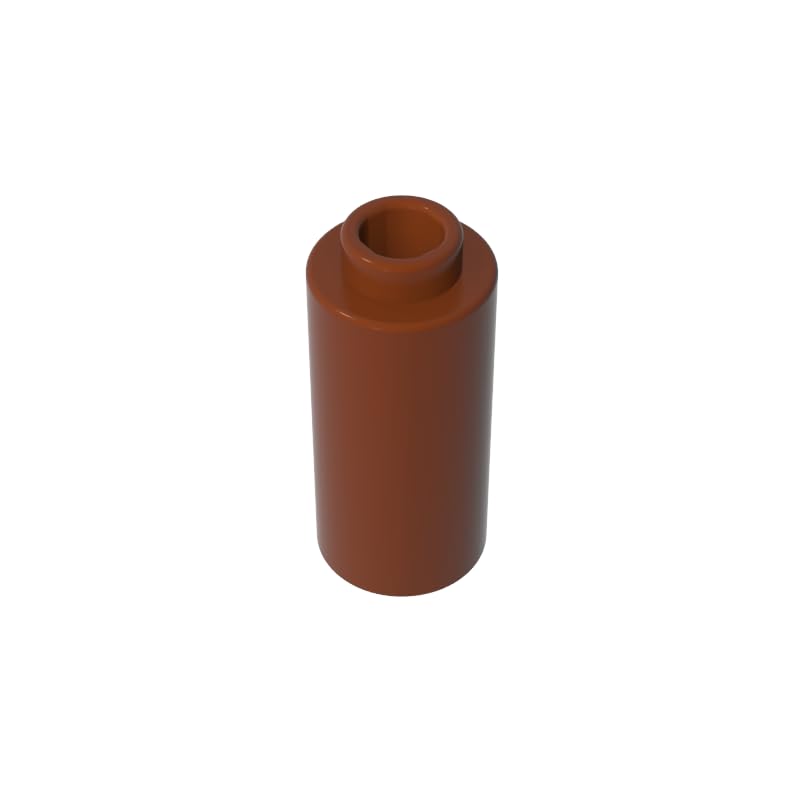 71075 Round Brick Brick Round 1x1x1 2/3 50 Pieces GDS-1574 Compatible with Lego Building Blocks Color:Reddish Brown