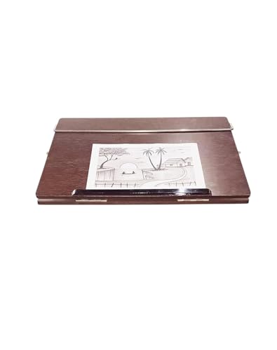 Image of Wooden Laptop Stand Desk Organizer for Writing /Sketching Stand || Table top || Wooden Desk Organizer (Brown, 21x15 inches)