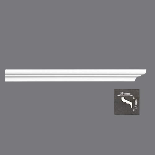 Modanatura in stucco per soffitto, polistirolo di alta qualità, 24 metri, 35 x 35 x 200 cm, bianco