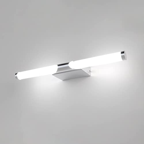 ECOBRT LED-Spiegelbeleuchtung fürs Badezimmer, 40 cm Chrom, wandmontiert, neutralweiß 4000K, IP44 wasserdicht, Make-up-Licht