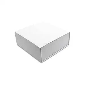 Magnetic Gift Box - 15 Pack White Collapsible Boxes with Lid Closure in Bulk, Luxury Cardboard Packaging for Boutiques, Small Business, Apparel, Retail, Bridesmaid, Parties, Presentations - 8x8x4