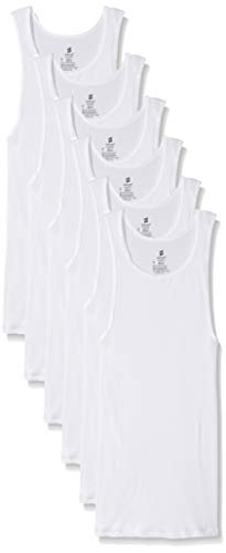 Hanes Men’s 6Pack White A-Shirts Tagless Undershirts Tanks Tank Tops S #TOP30