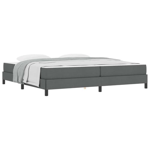 vidaXL Boxspringbett mit Matratze Dunkelgrau 200 x 200 cm Stoff, Moderner Schlafzimmer-Bettgestell, rechteckiger Boxspring, gemütliche Plattform, langlebige Schlaflösung, Elegantes Design