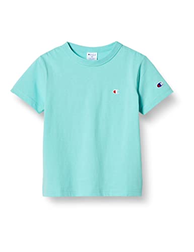 [チャンピオン] Tシャツ 半袖 綿100% 定番 ワンポイントロゴ刺繍 ショートスリーブTシャツ CK-T301 ボーイズ ターコイズ 100