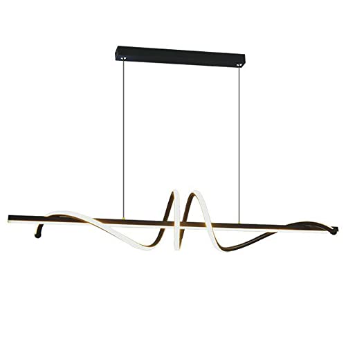 Luminaire suspendu minimaliste en métal noir avec éclairage LED - 2