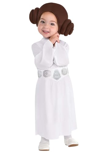 Party City Princess Leia Halloween Costume for Babies, Star Wars, 6-12 Months, Includes Accessories